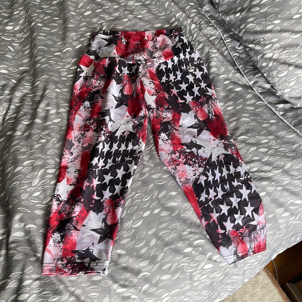 Lean2be american flag capris